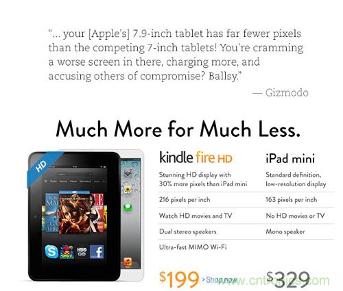 亞馬遜Kindle Fire HD：最厚道的售價！