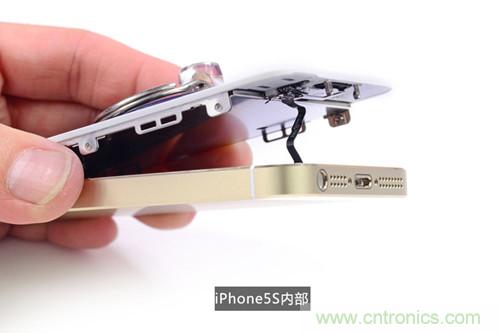 土豪金iPhone 5S拆解：內(nèi)部結(jié)構(gòu)升級，維修難度增加
