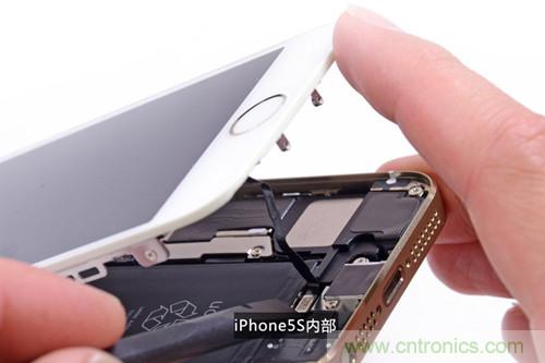 土豪金iPhone 5S拆解：內(nèi)部結(jié)構(gòu)升級，維修難度增加