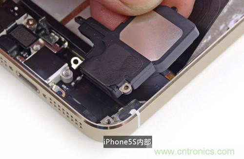 土豪金iPhone 5S拆解：內(nèi)部結(jié)構(gòu)升級，維修難度增加