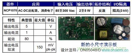 用于低功率AC-DC適配器、消費(fèi)電子等應(yīng)用NCP1075 2到5 W參考設(shè)計(jì)。