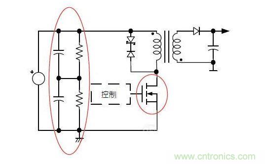 反激轉(zhuǎn)換器中的串聯(lián)大電容電路及單顆1，000VMOSFET