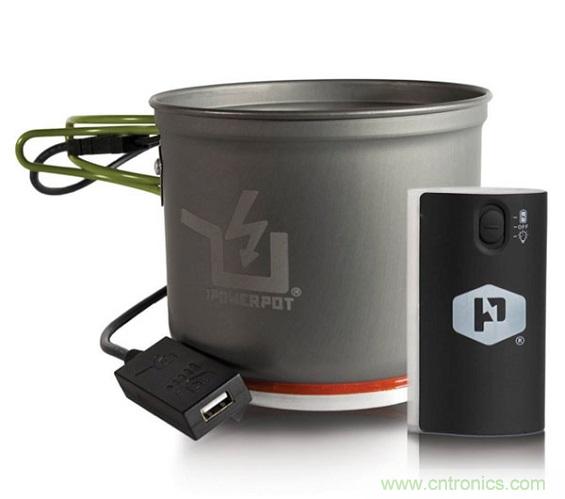 圖6：Powerpot設(shè)備利用熱源發(fā)電，使用者能一邊烹煮食物一邊為移動設(shè)備充電。