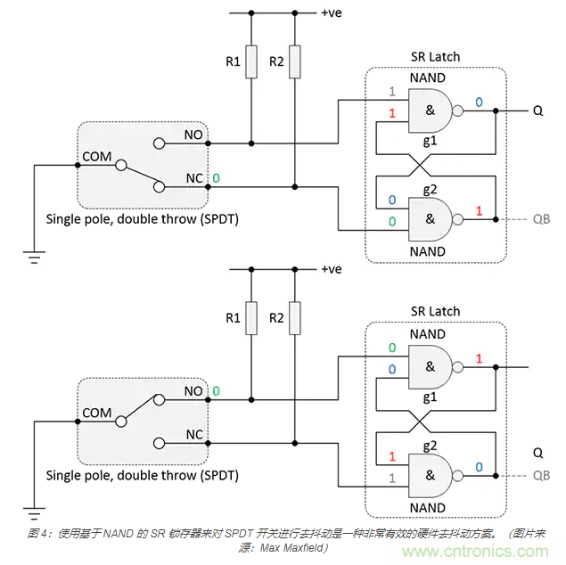 當(dāng)軟件去抖動不合適時，如何實現(xiàn)開關(guān)和繼電器硬件去抖動？