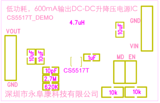 如何運(yùn)用升降壓芯片CS5517實(shí)現(xiàn)鋰電池穩(wěn)定輸出3.3V/3.6V（1.2-5V）的電壓？