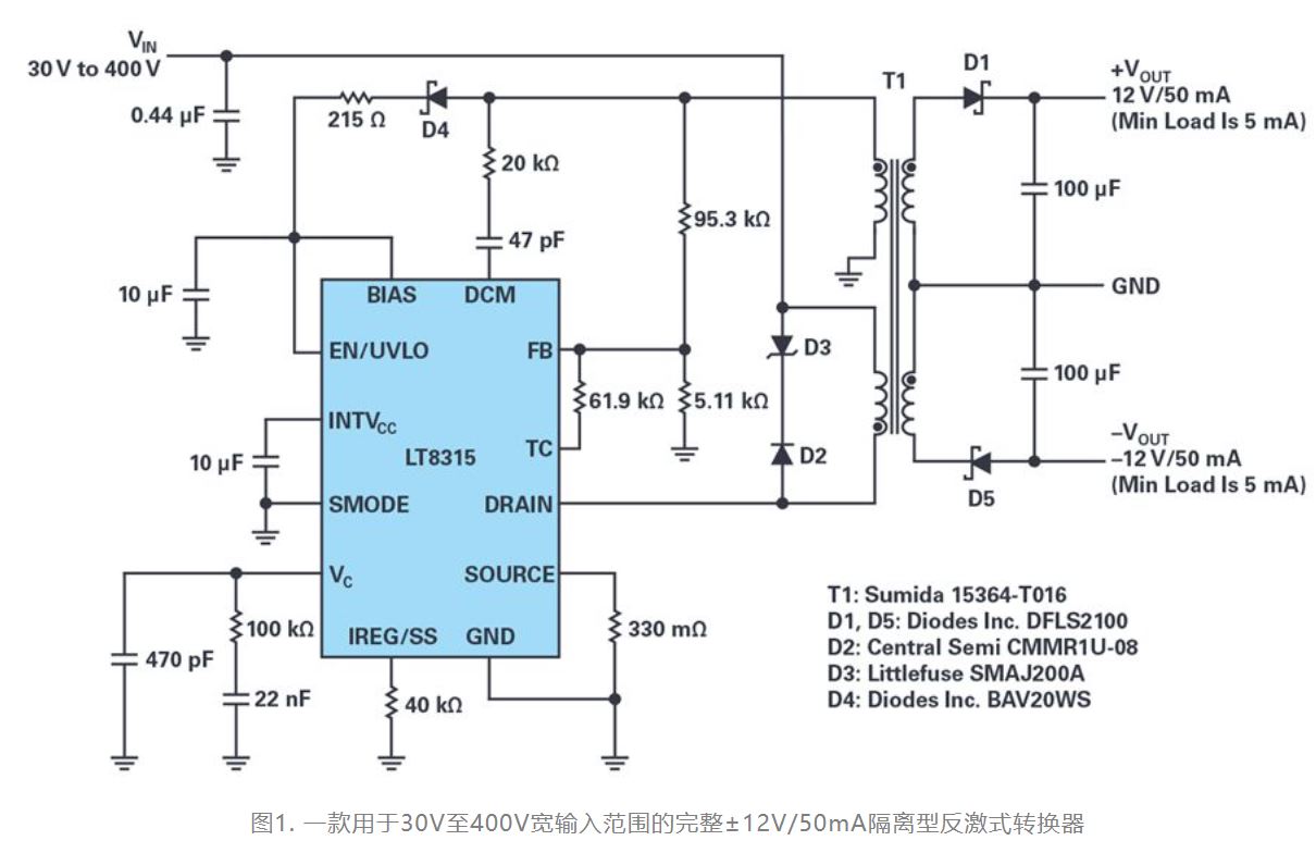 單個(gè)IC也能構(gòu)建緊湊、高效的雙極性穩(wěn)壓器